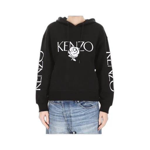 Hooded Sweater With Rose Logo
