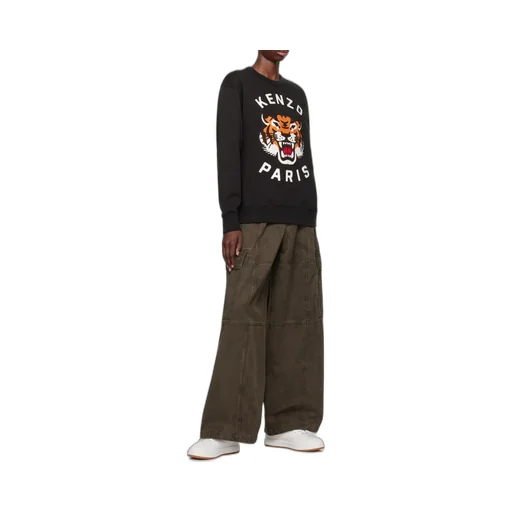 Lucky Tiger Embroidered Crewneck Sweatshirt