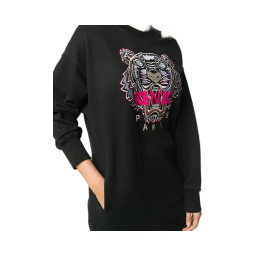 Embroidered-Logo Sweatshirt Dress