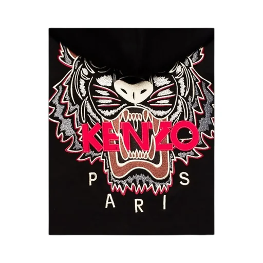 Embroidered Tiger Zip-Up Hoodie