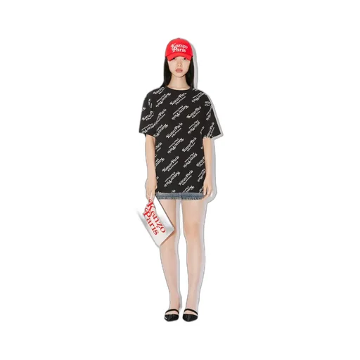 All-Over Logo Printed Crewneck T-Shirt