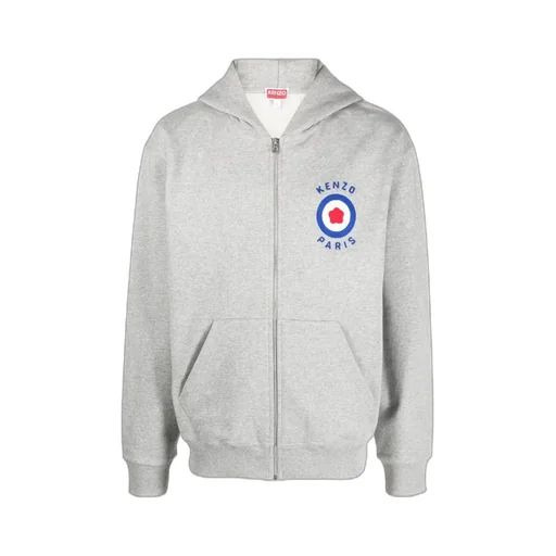 Target Logo-Embroidered Zipped Hoodie