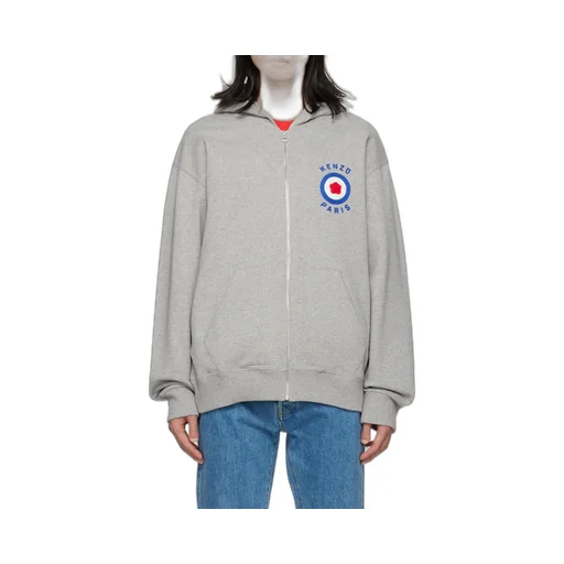 Target Logo-Embroidered Zipped Hoodie