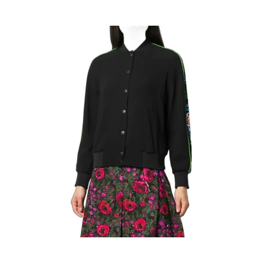 Tiger Sea Lily Embroidered Bomber Jacket
