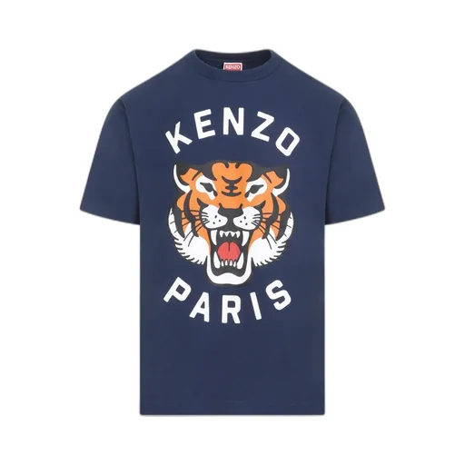 Lucky Tiger Logo Printed Crewneck T-Shirt