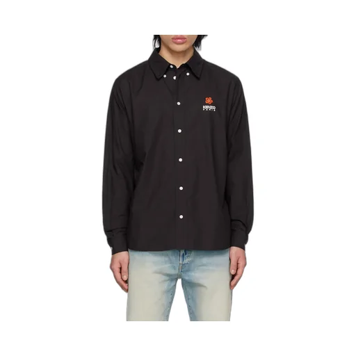 Boke Flower-Embroidered Long-Sleeved Shirt