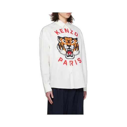 Logo Tiger Printed Buttoned Shirt