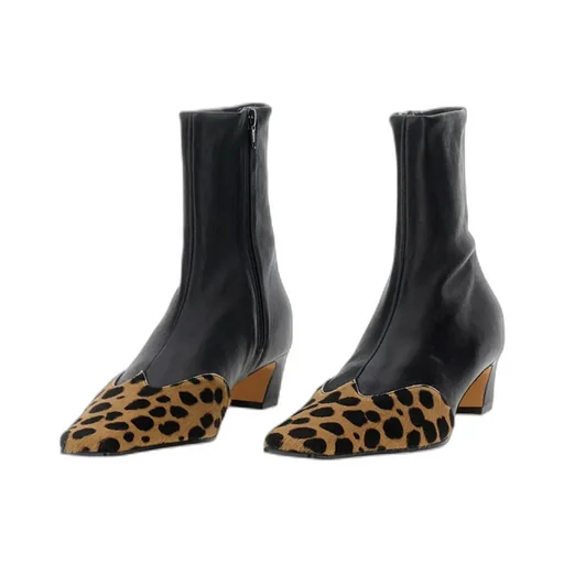 Nevada Hyena-Print Square Toe Boots