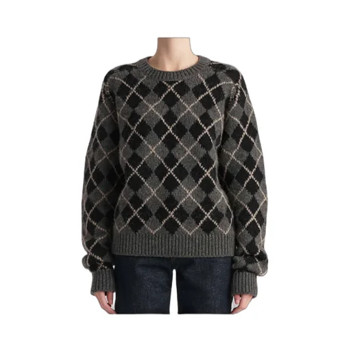Geometric Patterned Crewneck Sweater
