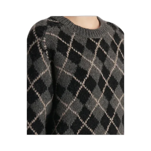 Geometric Patterned Crewneck Sweater
