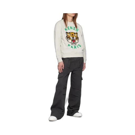 Lucky Tiger Embroidered Crewneck Sweatshirt