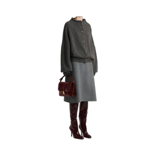 Nelya Long-Sleeved Ribbed Cardigan