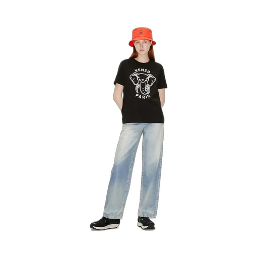 Loose-Fit Varsity Jungle Elephant T-Shirt