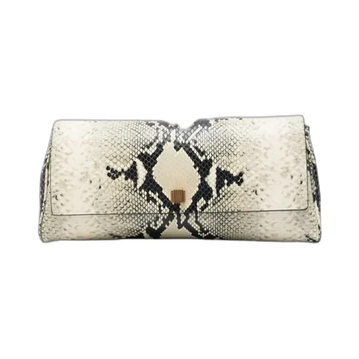 Snakeskin Flap Clutch