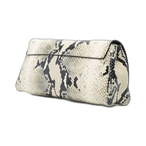 Snakeskin Flap Clutch