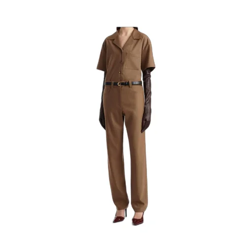 Straight-Leg Wool-Blend Trousers