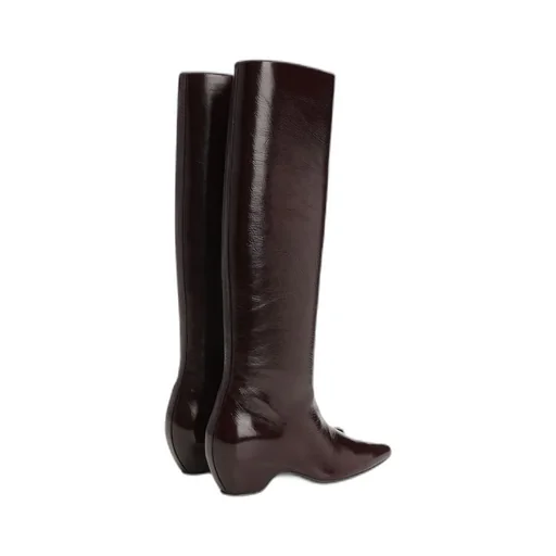 40Mm Pointed-Toe Patent Leather Boots