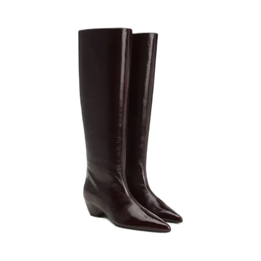 40Mm Pointed-Toe Patent Leather Boots