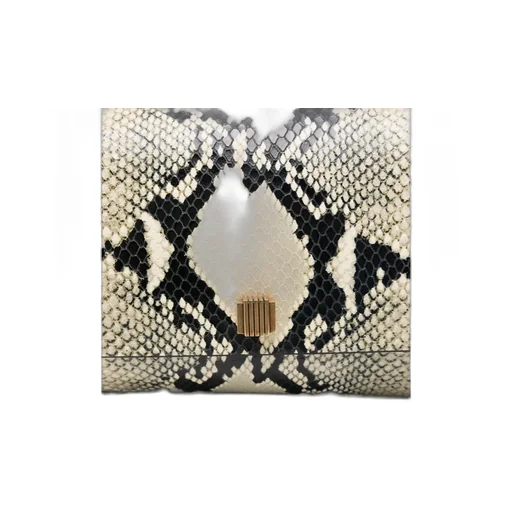 Snakeskin Flap Clutch