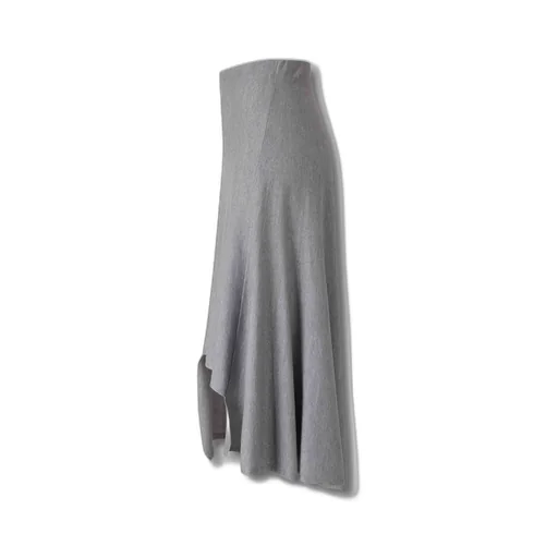 Asymmetrical Hem Jersey Midi Skirt
