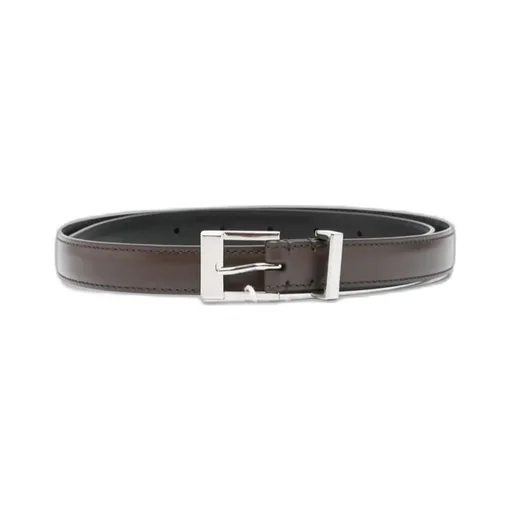 Leather Square-Buckle Belt
