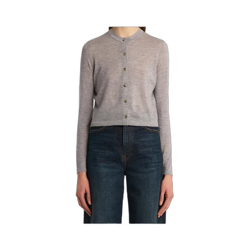 Button-Front Wool-Blend Cardigan