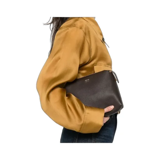 Lina Zip-Top Leather Shoulder Bag
