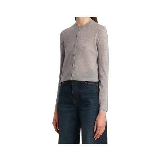 Button-Front Wool-Blend Cardigan