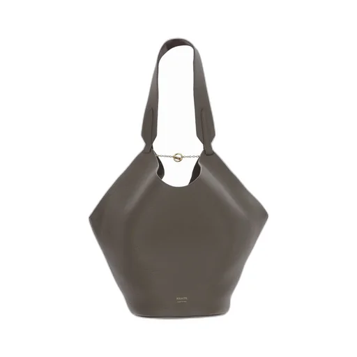 Logo Printed Chain Detailed Shoulder Bag