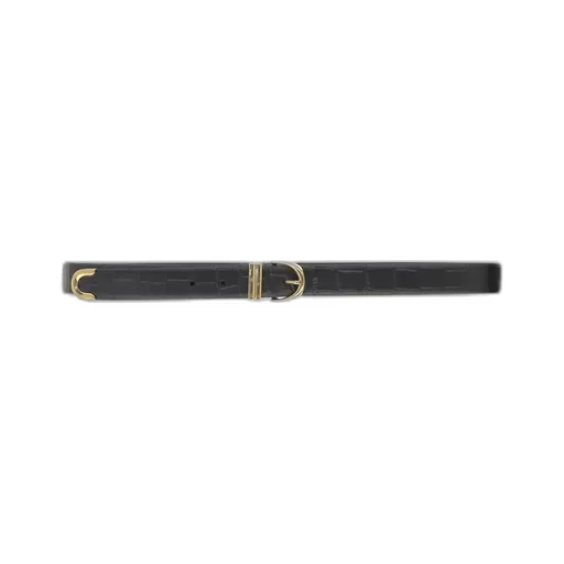 Crocodile-Embossed Leather Belt