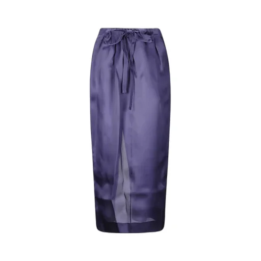 Drawstring Satin Skirt
