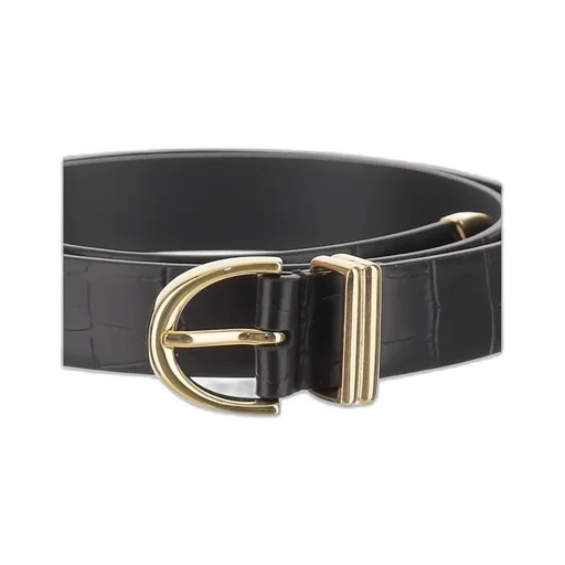 Crocodile-Embossed Leather Belt