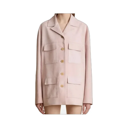 Long-Sleeved Leather Jacket