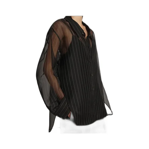 Sheer Detailed Long-Sleeve Shirt
