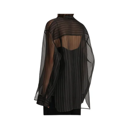 Sheer Detailed Long-Sleeve Shirt