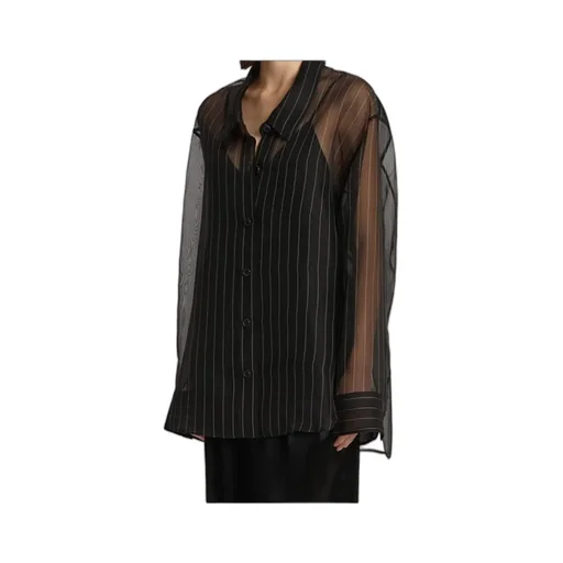 Sheer Detailed Long-Sleeve Shirt