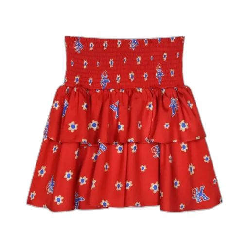 Flounced All-Over Print Skirt