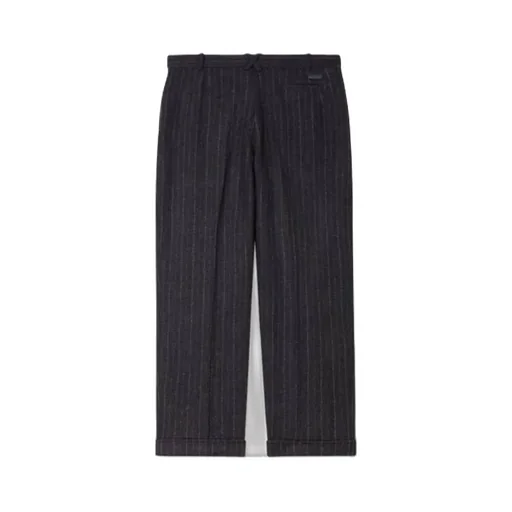 Straight Pleated Tailored Pants In Virgin Wool