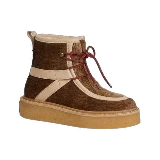 Pony Leather Lace-Up Boots Yuki