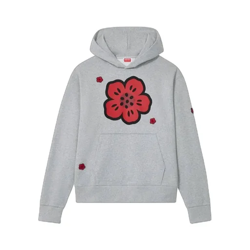 Embroidered Hoodie Boke Flower