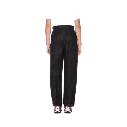 Straight Pleated Tailored Pants In Virgin Wool