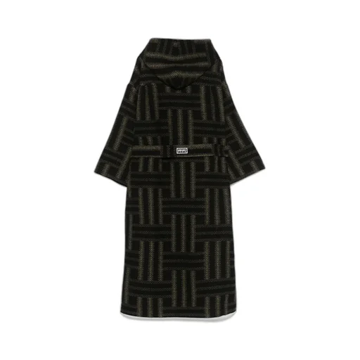 Double-Breasted Coat With Kimono Sleeves Kenzo Weave