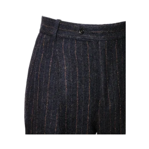 Straight Pleated Tailored Pants In Virgin Wool