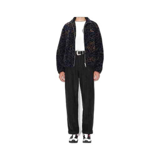 Straight Pleated Tailored Pants In Virgin Wool