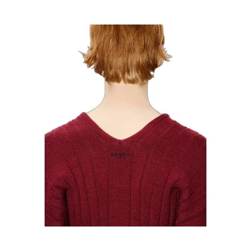Embroidered Rib-Knit Cardigan Kenzo 3D