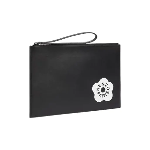 Stamp Zipped Large Clutch Bag