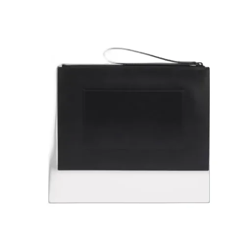 Stamp Zipped Large Clutch Bag