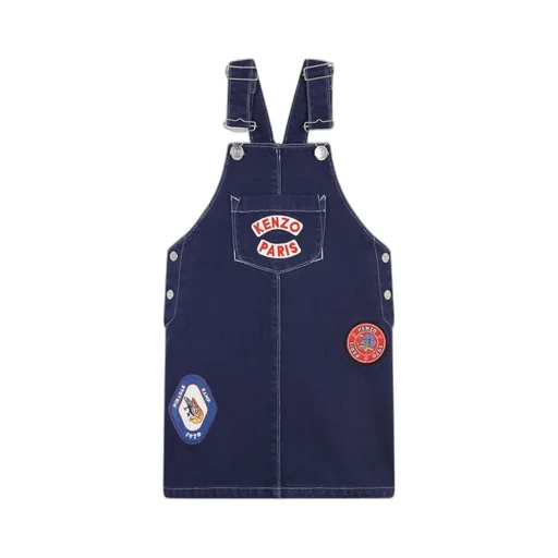 Logo-Appliqué Denim Dress