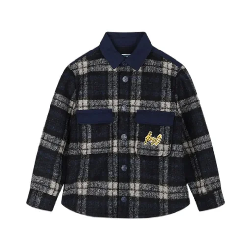 Logo Patch Checkered Overshirt