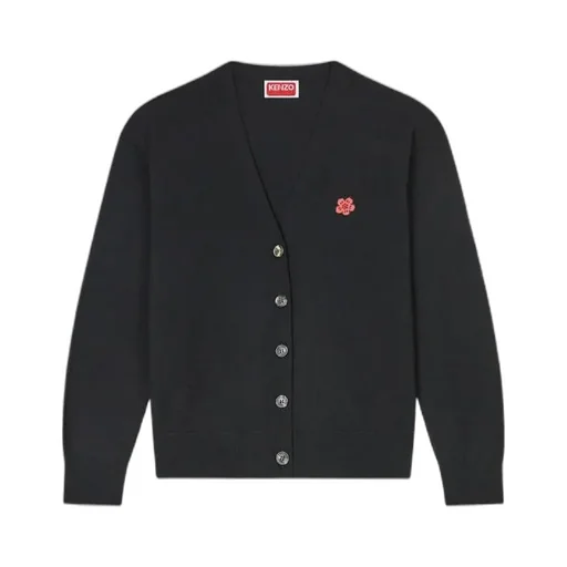 Boke Flower Embroidered V-Neck Cardigan